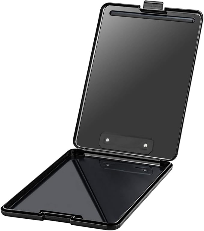 ZCZN Plastic A4 Form Storage Box Case, Black Clipboard Case, Suitable for School, Utility, Industrial Office, Medical Personnel, Set of 2