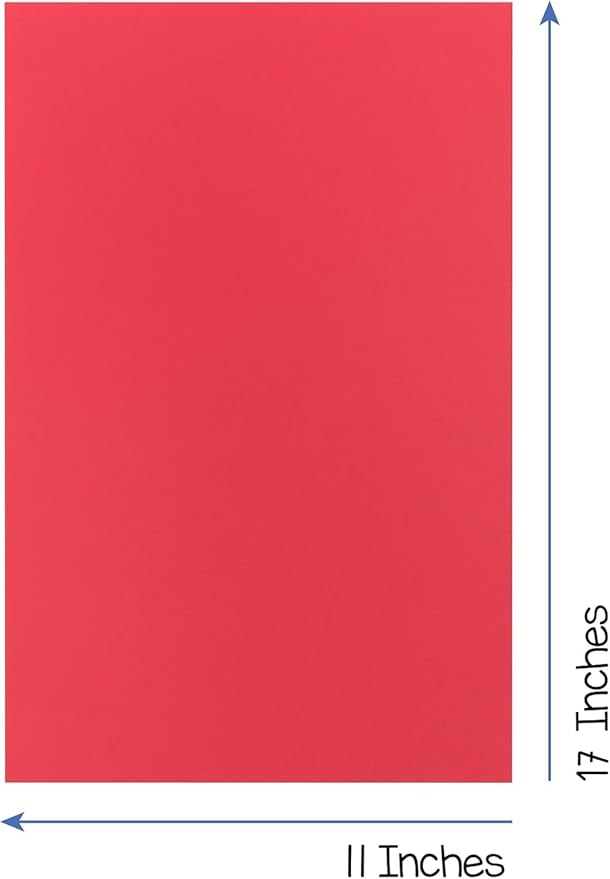 Hygloss 50 Sheets Holiday Christmas Colored Cardstock - 11x17-Inch Red and Green Letter Size Color Cardstock Paper - 65 lb/ 176 gsm, Acid-Free, Fade-Resistant
