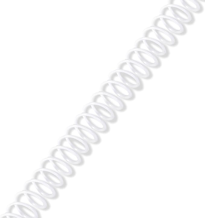 Rayson 7/16" Plastic Spiral Binding Coil, 80 Sheets Capacity, 4:1 Pitch 11.1mm White Coil Binding Spines for Business and Educational Purposes, Pack of 100