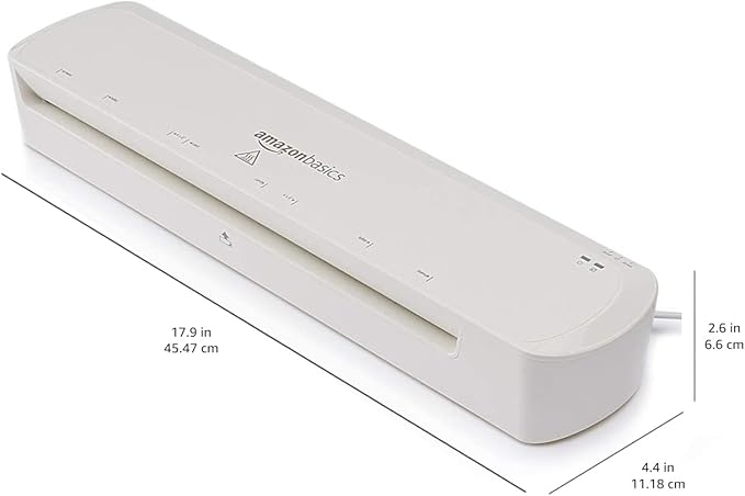 Amazon Basics 12-Inch Thermal Laminator Machine, Easy to Use for Home Office or School, 12-Inch, White
