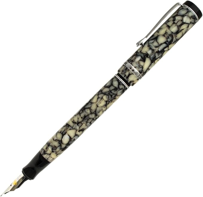 Conklin Duragraph Fountain Pen Cracked Ice - Fine Nib, Luxury Writing Instrument, Premium Resin Finish