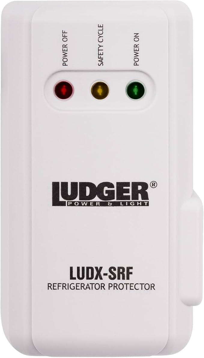 Ludger Power Surge Protector for Appliances (LUDX-SRF), ETL Certified, Unique Side Socket, Connects to All Types of AC, Reliable AC Protection, 4-Minute Safety Cycle, 3 Modes LED Indicator