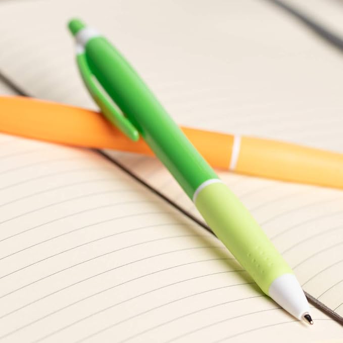 Simply Genius 100 Pack Office Pens, Retractable Ballpoint Pens in Black Ink, Ideal for Schools, Notebooks, Journals (Assorted Colors, 100pcs)