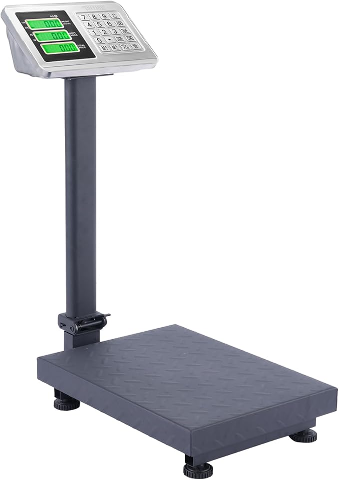 TUFFIOM 220lb Weight Electronic Platform Scale,Digital Floor Heavy Duty Folding Scales,Stainless Steel High-Definition LCD Display, Perfect for Postal Luggage Shipping Mailing Package Price Computing