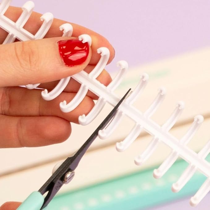 Craftelier - Click Binding Spines 3:1 Pitch - Black, White & Clear - Easy Zip Binding - Reusable, Trimmable Coils for Up to 85 Sheets -12 mm. (0.47") Diameter - 6-Pack for A4 to A7 and US Letter Sizes