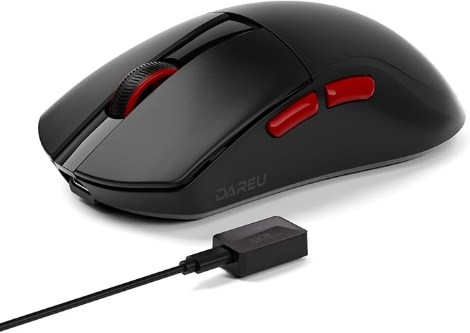 DAREU A950 Wing 8K Lightweight Wireless Gaming Mouse 1.23oz (35g), Custom PAW3950 30K Optical Sensor, Wired/Wireless Dual 8k Polling Rate, Symmetrical, 5 Programmable Buttons,70H Battery