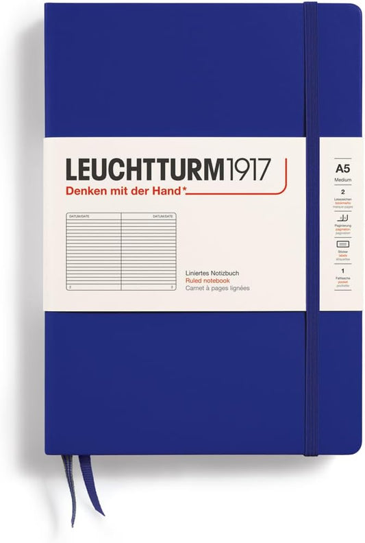 LEUCHTTURM1917 - Notebook Hardcover Medium A5-251 Numbered Pages for Writing and Journaling (Ink, Ruled)