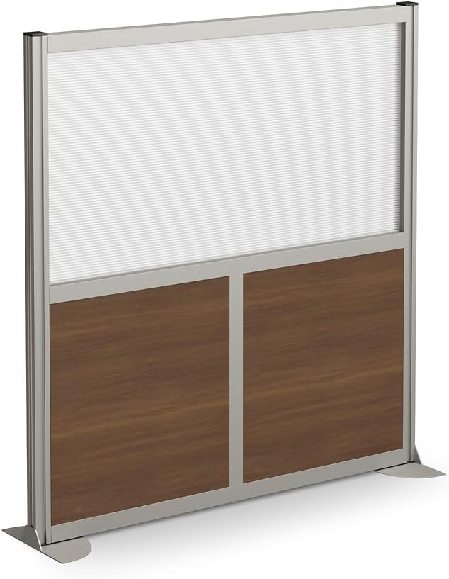 NBF Office Partitions - Cubicle Privacy Panel Wall Divider - Modern Room Separator with Quick Assembly - Indoor Laminate Free Standing Portable Room Divider Panel - 52" H x 49" W (Gray)