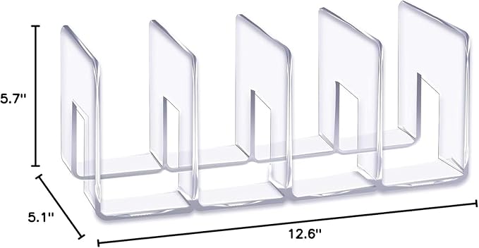 LUGUNU Clear Acrylic Purse Organizer - 4-Section Divider for Handbag Closet Storage - Durable Rack for Purses, Clutches More (Set of 4)