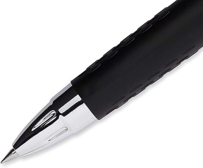 Signo 207 Roller Ball Retractable Gel Pens, Bold Point (1.0mm), Black And Blue Ink, 3 Count, Bundle with Plastic Reusable Pouch