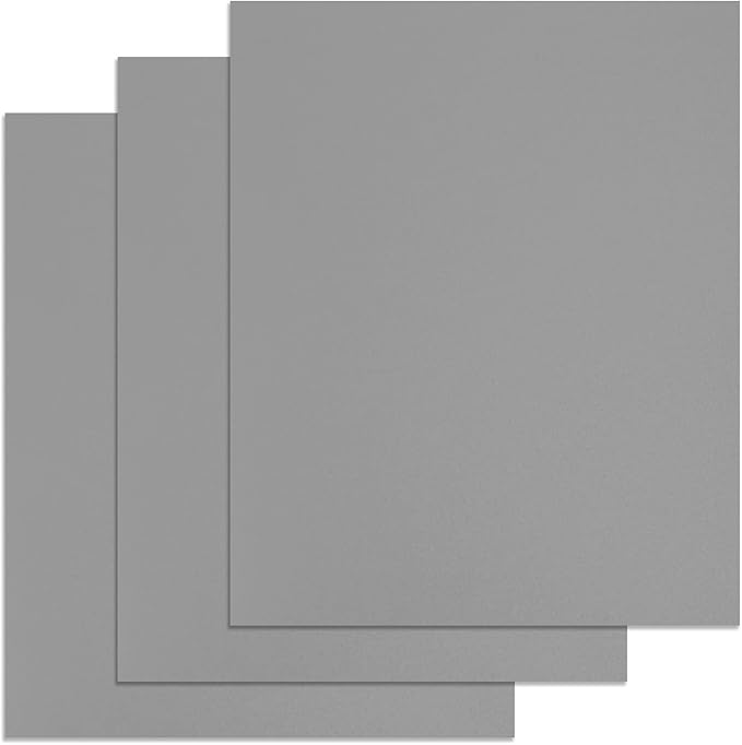 Binditek 25 Pack 12 Mil Sand-Textured Polycover - Plastic Binding Cover for Business Reports and Proposals - Lightly Sanded Finish - Square Corners, Un-Punched, Grey, Office Supplies