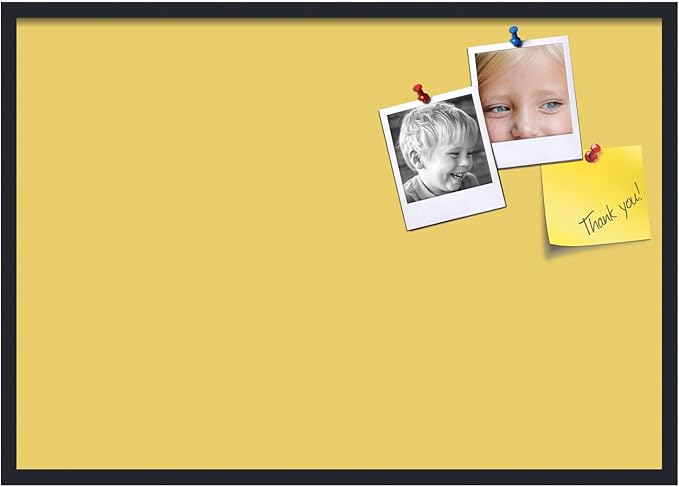 PinPix 40x28 Inch Cork Bulletin Board. This Decorative Framed Pin Board Comes with Honey Pastel Design and a Satin Black Frame. Ideal for Home Office Decor or Message Board (PinPix-1810)
