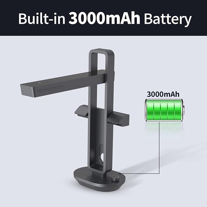 CZUR Aura Pro Portable Book Scanner, A3 Document Scanner, Auto-Flatten, 180+ Language OCR, 90° Foldable, Fast Scan, for Mac & Windows