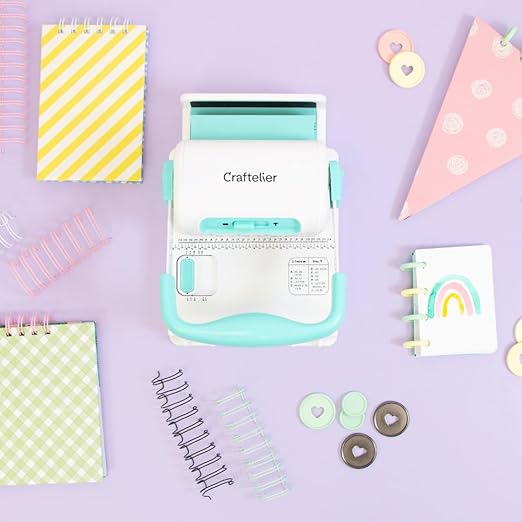 Craftelier - Spiral Binding Machine | Binder Machine for Book Binding | Compatible with 2:1 Spiral Coils and Classic Rings up to 1" | Compact Coil & Wire Book Binder Tool for Paper, Notebooks