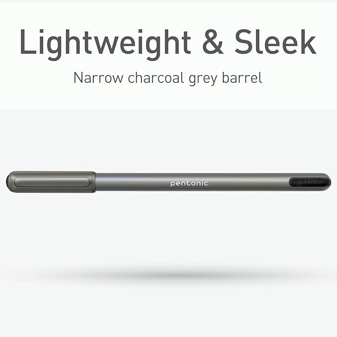 Pentonic Ballpoint Pens, 25 Count, Black Colored Ink, 1.0 mm Medium Point, Smooth Writing For Journaling & Note Taking (PEN12128)