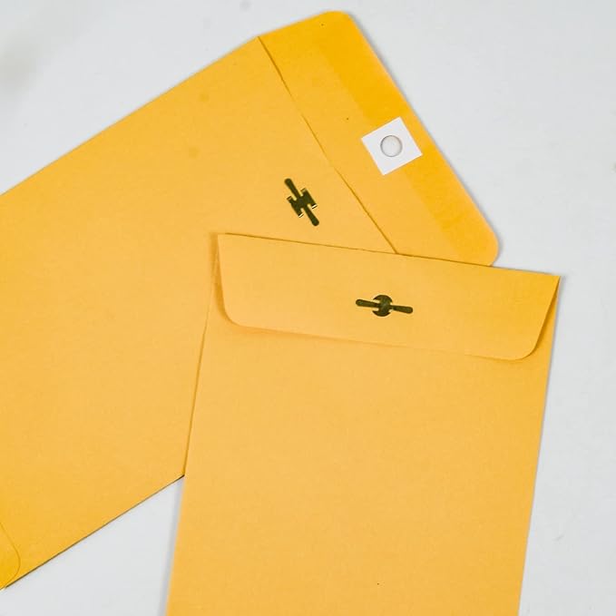 6” x 9” Clasp Envelopes with Gummed Seal Brown Kraft Catalog Envelopes Clasp Mailing Envelopes for Home, Office, Business 28 lb Kraft Paper,Pack of 30