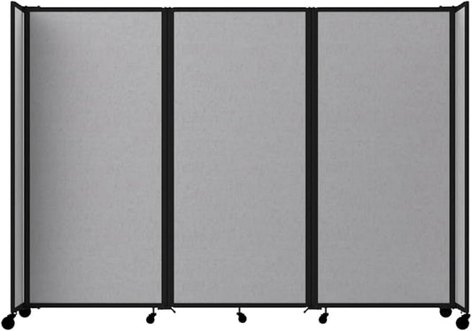 Versare Room Divider 360 Portable Wall Partition | Folding Panels | Large Freestanding Divider | Locking Wheels | Temporary Room Separator