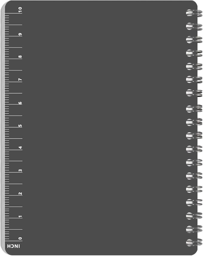 2PCS Waterproof Stone Paper Spiral Notebooks 8.5 x11 with Weatherproof 200 Pages / 100 Sheets and All-Weather PVC Cover Weatherproof Pape Per One (A4, Grey)