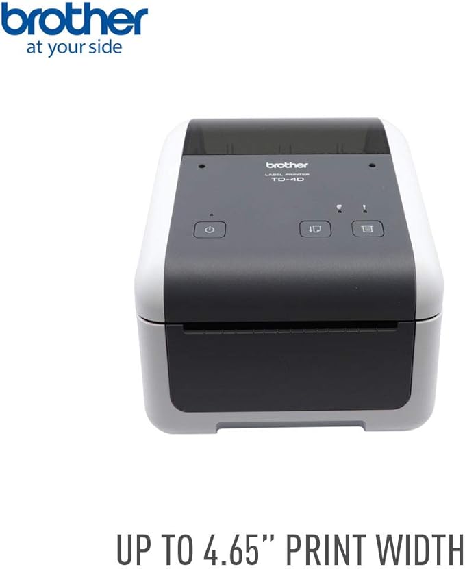 Brother TD4410D 4-inch Thermal Desktop Barcode and Label Printer, for Labels, Barcodes, Receipts and Tags, 203 dpi, 8 IPS, Standard USB and Serial, 6.1"x7.1"x8.8"