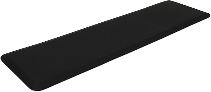 NewLife by GelPro Anti-Fatigue Nonslip 1/2" Thick Hard Floor Utility Mat for Garage, Patio and Kitchen, 20" x 72", Leather Grain Black