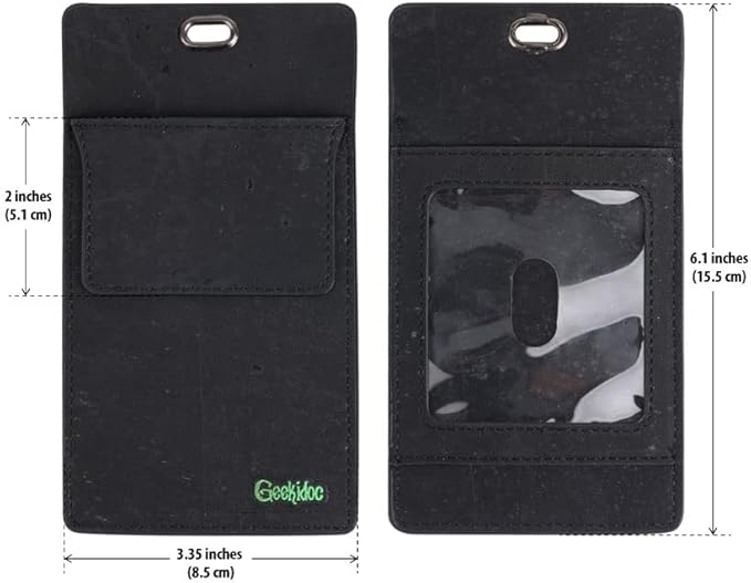 Premium Portuguese Cork Pocket Protector for Men | Multi-Use Pocket Protectors for Shirts and Lab Coats | For Pen, Pencils, Pointers, and More | 2 Pack of Black Pocket Organizer Protectors