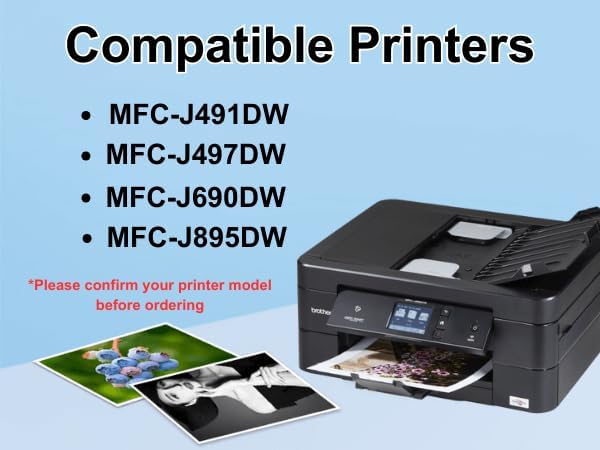 Compatible Brother LC3011 LC-3011 3011 Ink Cartridges for Brother MFC-J491DW MFC-J497DW MFC-J690DW MFC-J895DW Printer, 5-Pack (2 Black, 1 Cyan, 1 Magenta, 1 Yellow)