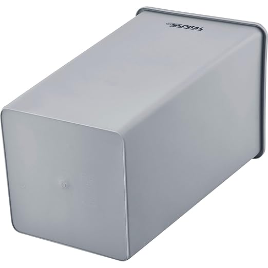 Global Industrial Square Plastic Garbage Can, Open Top, 55 Gallon Capacity, Indoor/Outdoor Rated, 19-1/2"W x 19-1/2"D x 34"H, Utility Trash Can, No Lid, Gray