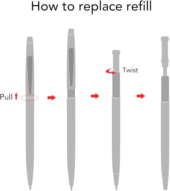 Unibene Slim Metallic Retractable Ballpoint Pens - Carved Chrome & Gold, Nice Gift for Business Office Students Teachers Wedding Christmas, Medium Point(1 mm) 6 Pack-Black ink