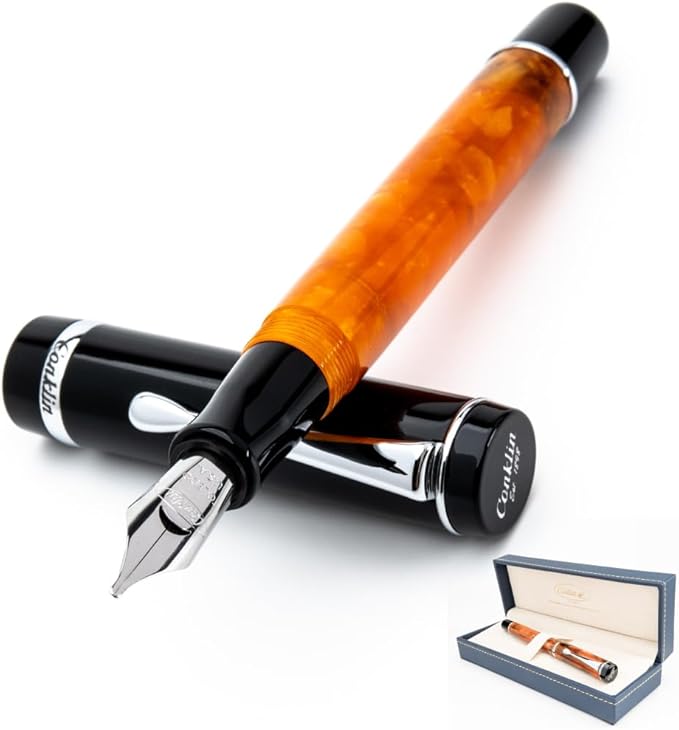 Conklin Duragraph Fountain Pen Orange Nights - Medium Nib, Elegant Writing Instrument with Vibrant Finish