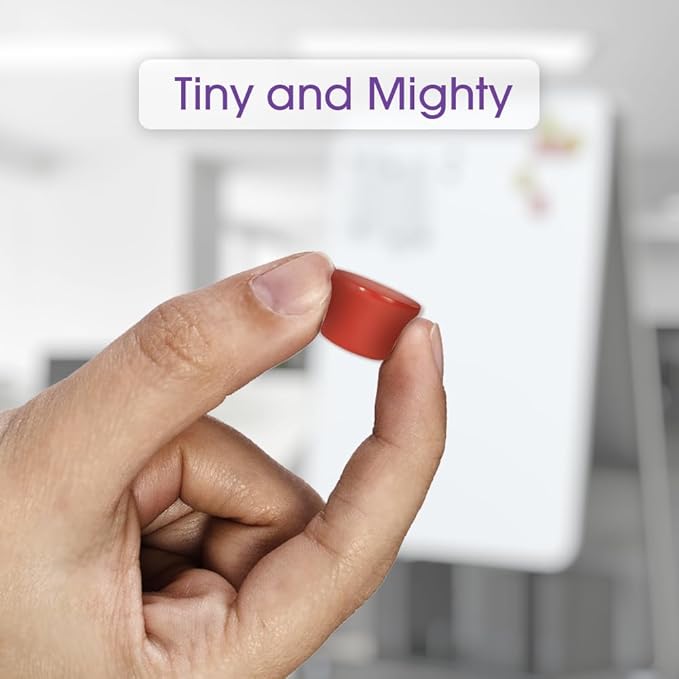 Strong Magnets for Whiteboard, Glassboard and Fridge (Orange, 8 Pack, Small). N54 Neodymium Rare Earth Heavy Duty Magnets for Home and Office Supplies.