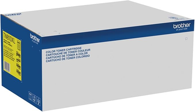 Brother Genuine High Yield Toner Cartridge, TN810XLY, Replacement Yellow Toner, Page Yield Up to 9,000 Pages