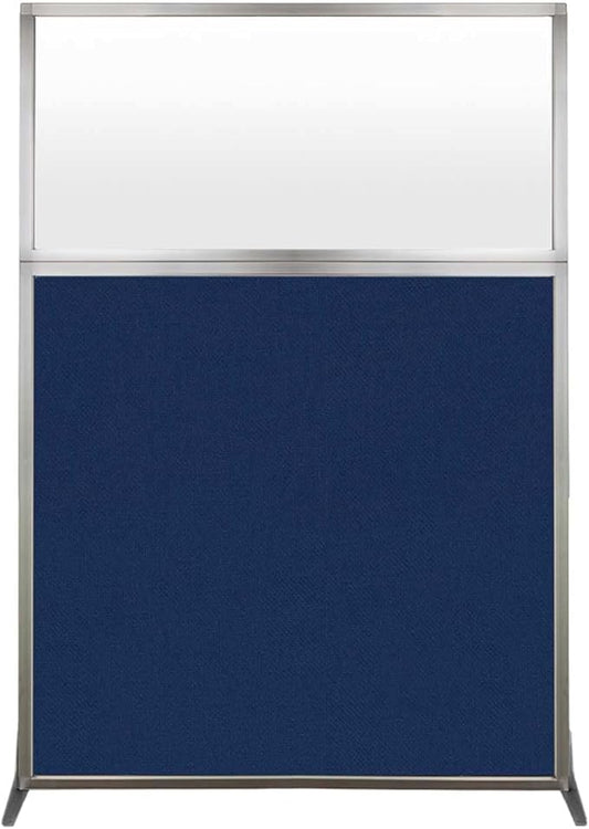 Versare Hush Screen Portable Room Divider | Workstation Wall Divider | Freestanding Privacy Hush Panels | Frosted Windows | Fabric Office Divider Screen | Great for Room Separation