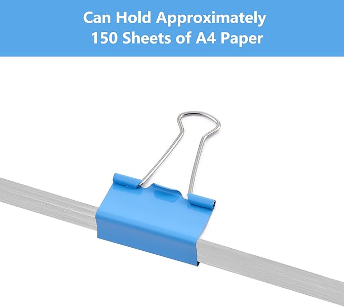 Binder Clips 24 PCS,1.6 in. Clips Office Supplies, Metal Clips, Binder Clip, Paper Clamps, Office Clips, Paper Binder Clips FXJHUDH