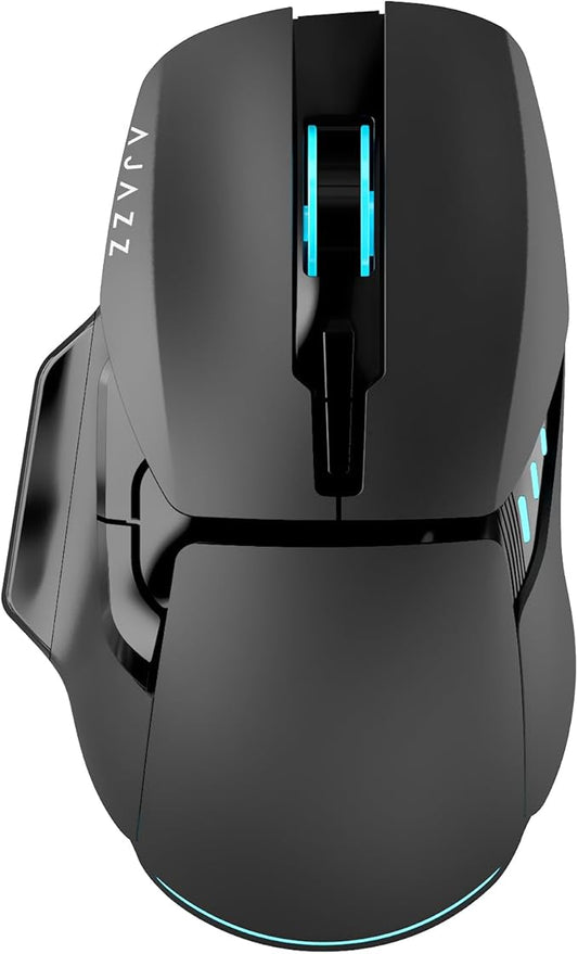 FIRSTBLOOD ONLY GAME. AJ039 2.4G Wireless/Bluetooth 5.1/ Wired Gaming Mouse, 96g Lightweight, 4800 DPI, Ergonomic LED Backlit USB Gamer Mice Computer Laptop PC, for Windows Mac Linux OS, Black