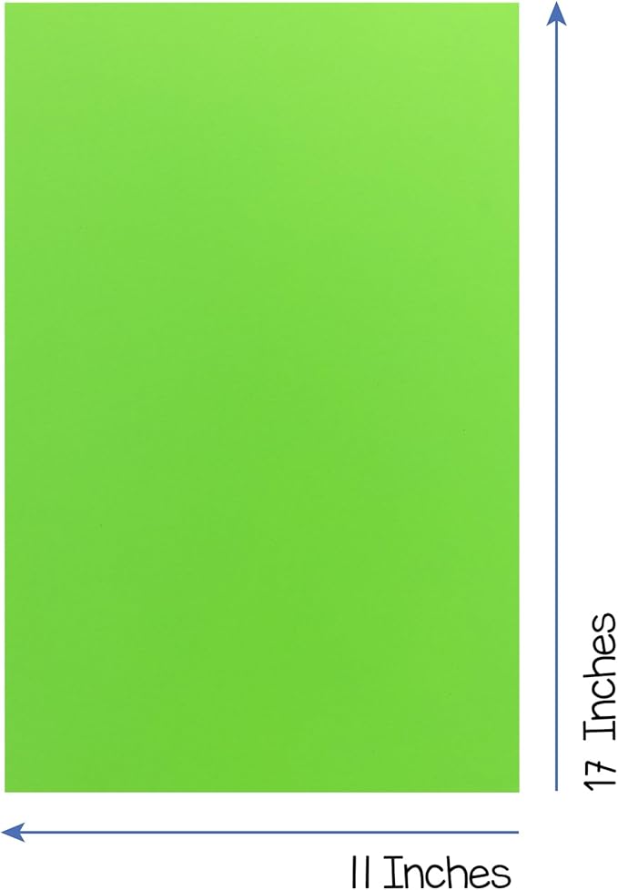 Hygloss Light Green Bright Colored Cardstock - 11x17-Inch, 50 Sheets, 65 lb/ 176 gsm, Fade-Resistant, Acid-Free Color Card Stock Paper