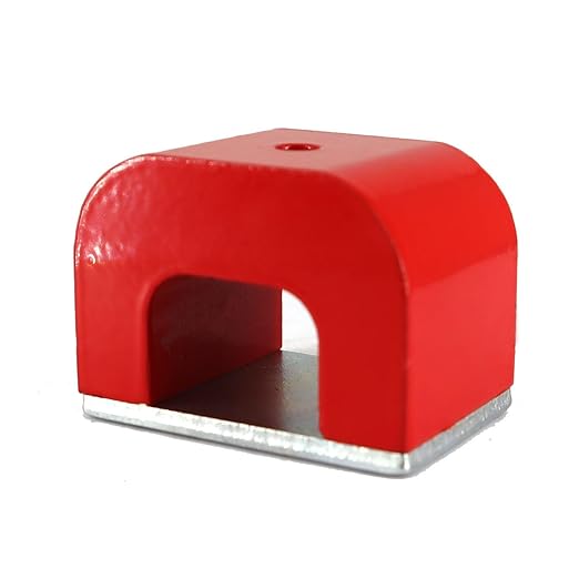 Red Horseshoe Heavy-Duty Alnico Power Magnets for Education and Doing Velvet Nail (30 lbs Pull)