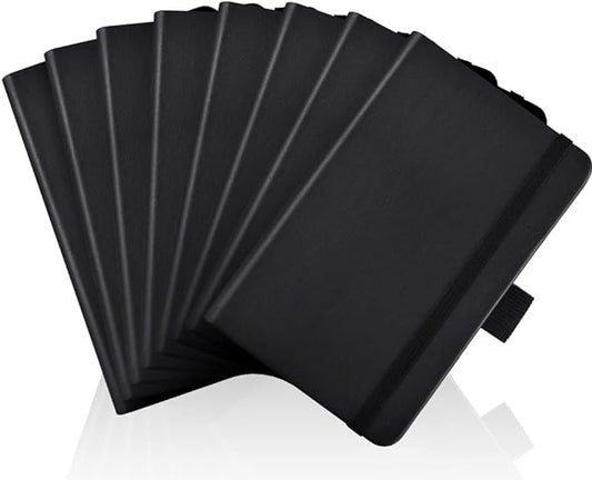 AISBUGUR Pocket Notebook, Small Notebook, 2-Pack Total 320 Pages,3.7" x 5.7" Pocket Notebook (8 Pack, 8 Pack Black)