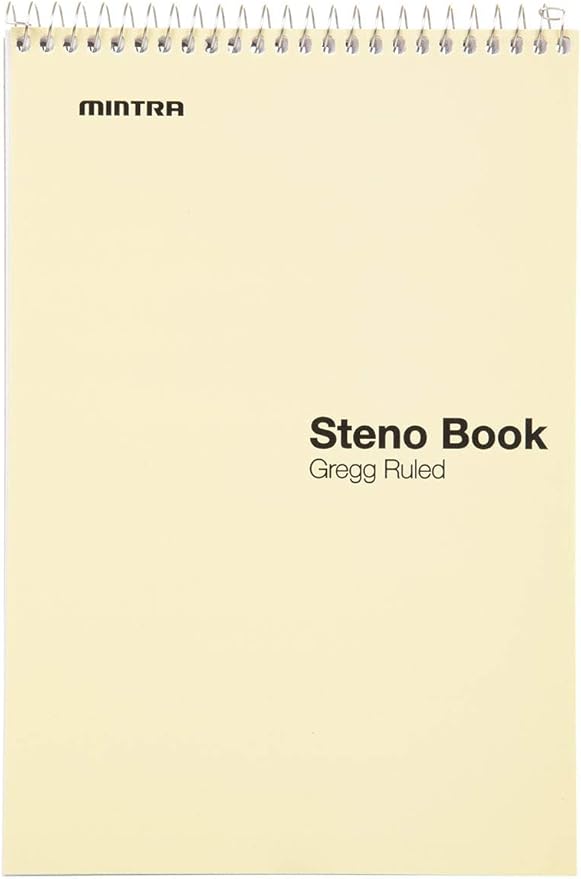Mintra Office Steno Book - (Pastel Colors, 4 Pads/Pack, Gregg Ruled) - 6inx9in, 70 Sheets, Notebook for writing notes in school, university, college, work, office