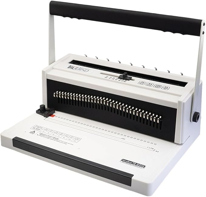 TruBind Manual Wire Binding Machine | 22 Sheet Punch Capacity | Bind up to 120 Sheets | 34 Fully Disengageable Dies | 3:1 Pitch | 2-Year Warranty