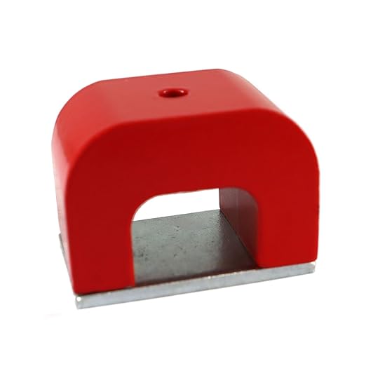 Red Horseshoe Heavy-Duty Alnico Power Magnets for Education and Doing Velvet Nail (30 lbs Pull)