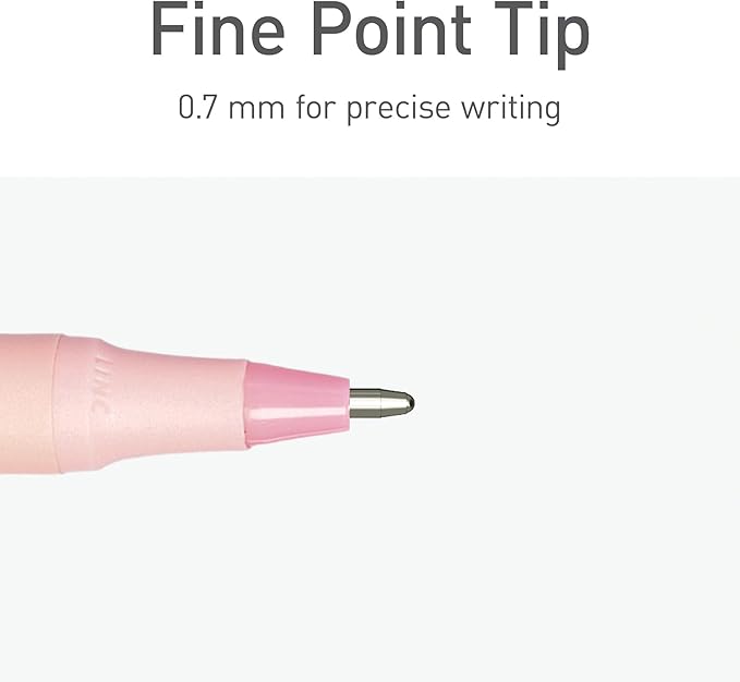 Pentonic Ballpoint Pens, 10 Count, Frosted Pale Pink Barrel with Red Ink, 0.7 mm Fine Point, Smooth Writing For Journaling & Note Taking (PEN13087)