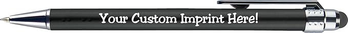 Personalized Pens with Stylus Tip -Bright Vibes- Click action - Custom - Black writing - Printed Name pens - Imprinted with Your Logo or Message - FREE PERSONALIZATION - 12 Pens/Box (Assorted)