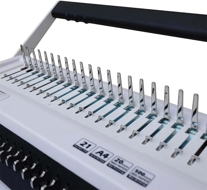 TruBind Manual Comb Binding Machine | Punch up to 20 Sheets | Bind up to 425 Sheets | 21 Fully Disengageable Dies | 19-Ring Comb | 2-Year Warranty