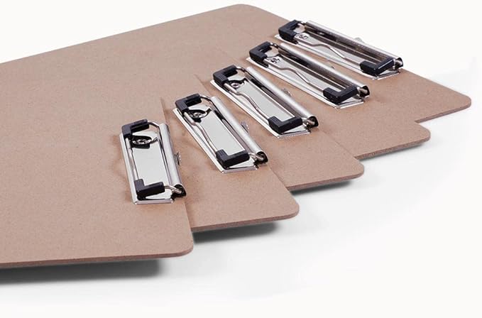 Clipboards Bulk, EZZGOL 36 Pack Letter Size Wood Clipboards, Low Profile Clip, Recycled Hardboard Clipboard with Hang for School Classroom Home