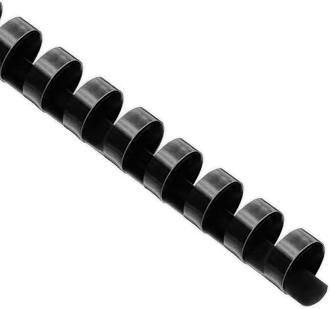 Binditek 100 Pack Plastic Binding Comb Spines, 9/16 Inch Diameter, 105 Sheet Capacity, for Letter Size, Black, for Students and Coworkers