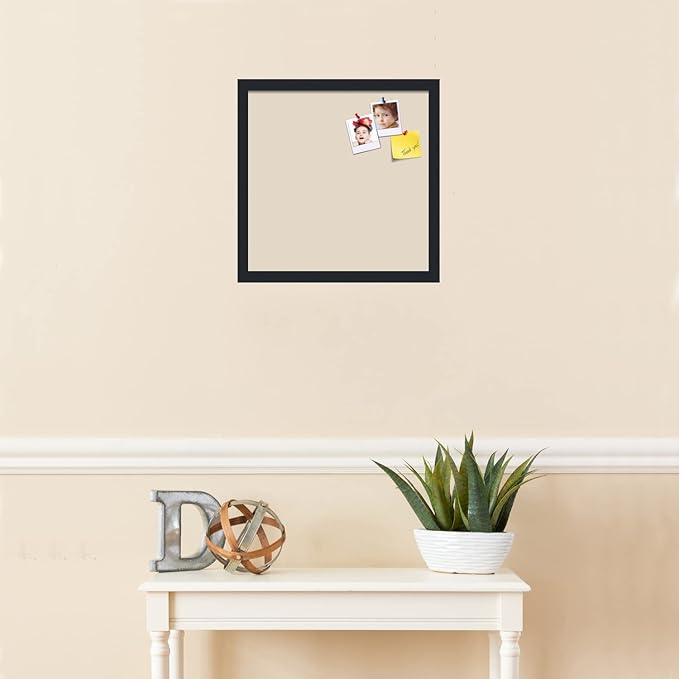 PinPix 16x16 Inch Cork Bulletin Board. This Decorative Framed Pin Board Comes with Desert Pastel Design and a Satin Black Frame. Ideal for Home Office Decor or Message Board (PinPix-1815)