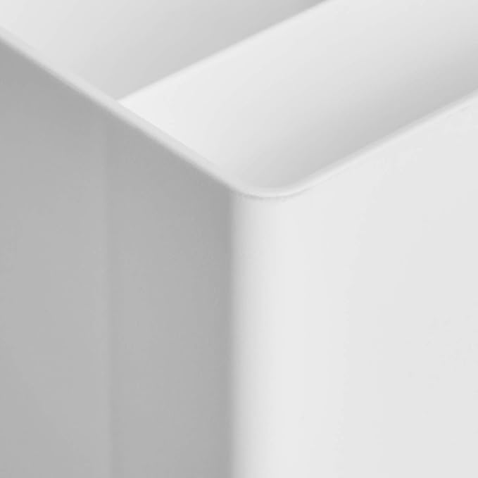 Amazon Basics Plastic Desk Organizer - Pen Cup Holds Pens/Pencils, White