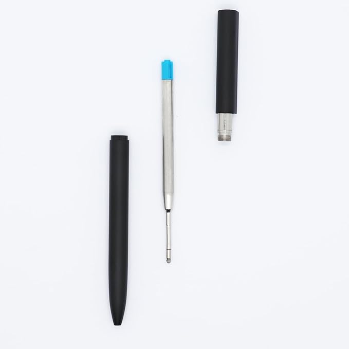 DunBong Blue Ink Refill Pack of 5, Replaceable Ballpoint Pen Refills, Medium Point Metal Refill (Blue)