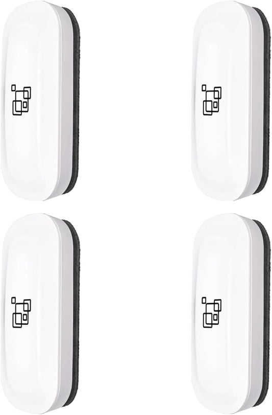 maxtek Magnetic Dry Erase Eraser, Glass Board Erasers, 4 Pack, Whiteboard Eraser for Dry Erase Board, Glass Board, Calendar Board, Office and School Supplies (Pure White)