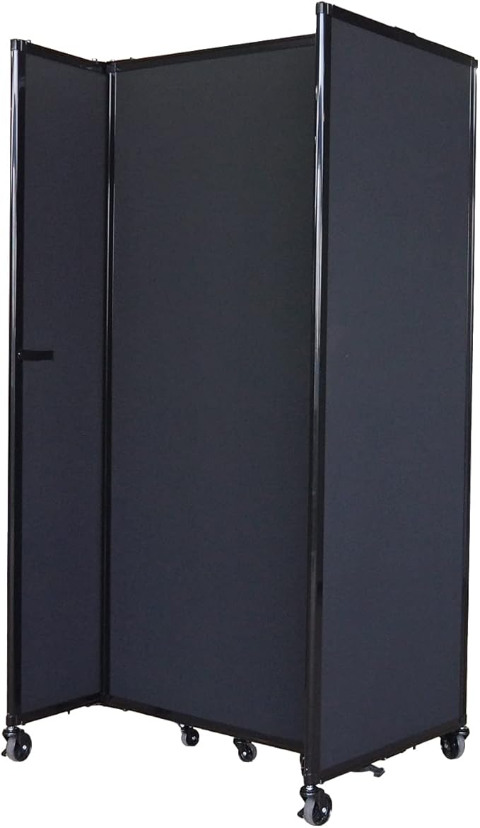 Versare Room Divider 360 Portable Wall Partition | Folding Panels | Large Freestanding Divider | Locking Wheels | Temporary Room Separator